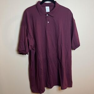 Hanes EcoSmart Burgundy XL Polo New Without Tags